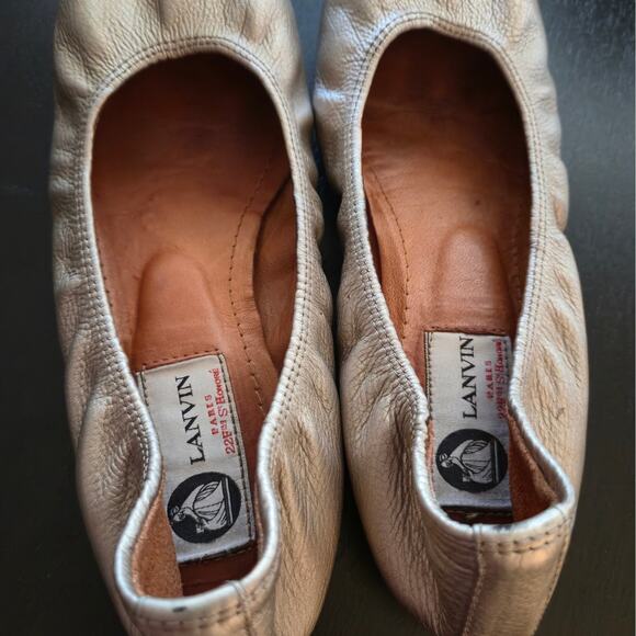 Lanvin Gold Metallic Classic Ballet Flat Size 36 / US 5 Slip On Timeless Capsule - Picture 8 of 12